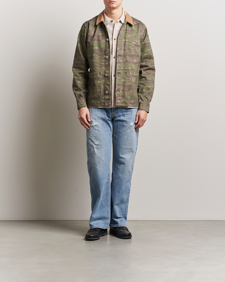 Homme | Chemises | LES DEUX | Layton AOP Denim Overshirt Camo