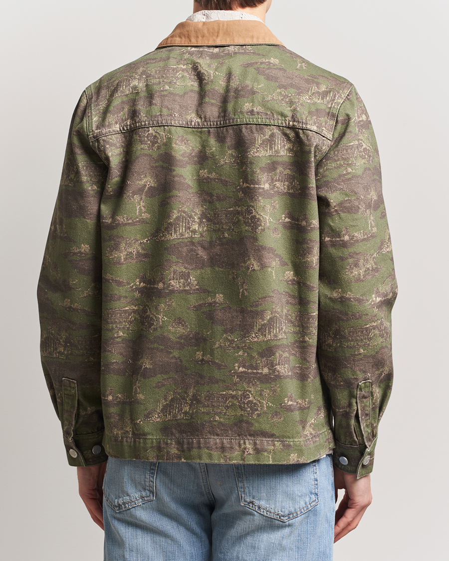 Homme | Chemises | LES DEUX | Layton AOP Denim Overshirt Camo