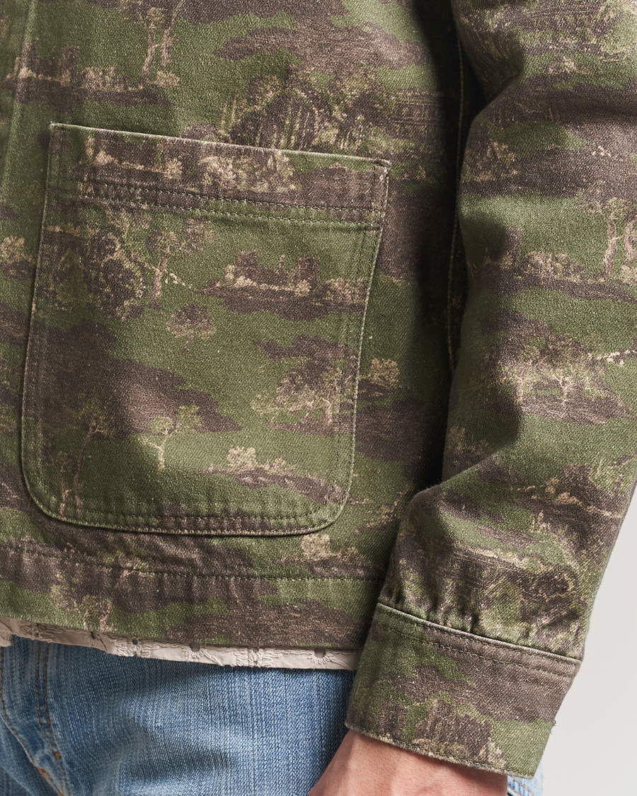 Homme | Chemises | LES DEUX | Layton AOP Denim Overshirt Camo