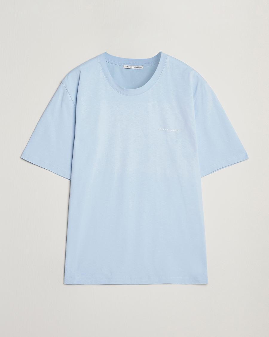 Homme | T-shirts | Tiger of Sweden | Pro Cotton Logo T-Shirt Light Blue