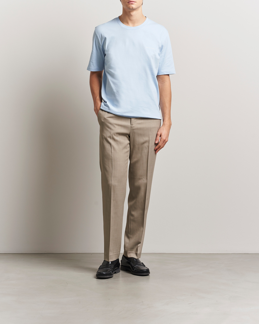 Homme | T-shirts | Tiger of Sweden | Pro Cotton Logo T-Shirt Light Blue