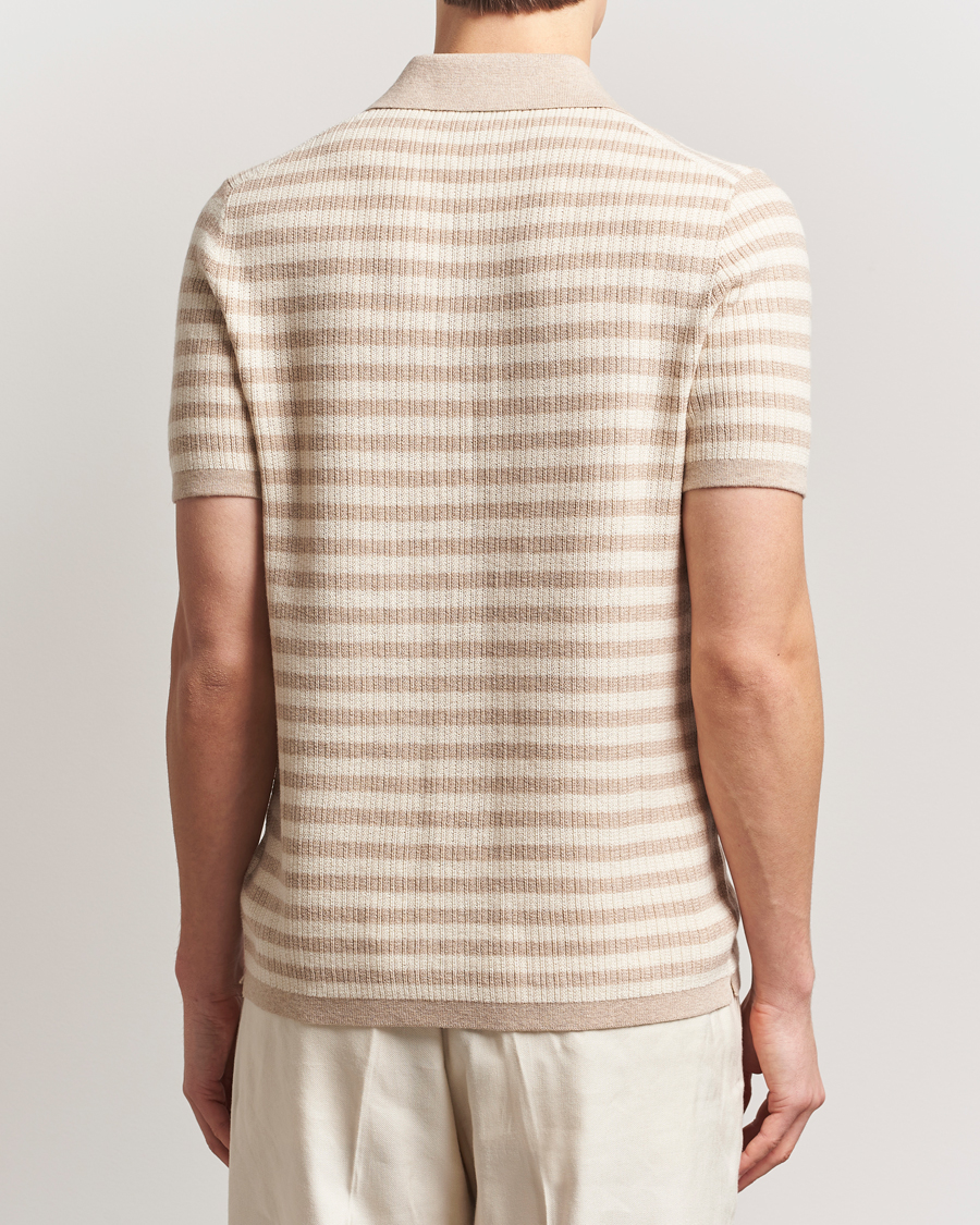 Homme | Polos | Tiger of Sweden | Erros Knitted Striped Polo Practical Beige