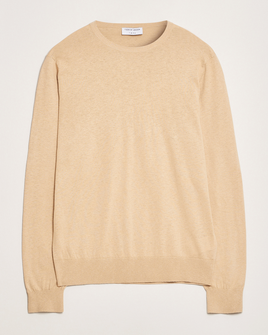 Homme | Pulls Et Tricots | Tiger of Sweden | Connor Linen/Cotton Sweater Practical Beige
