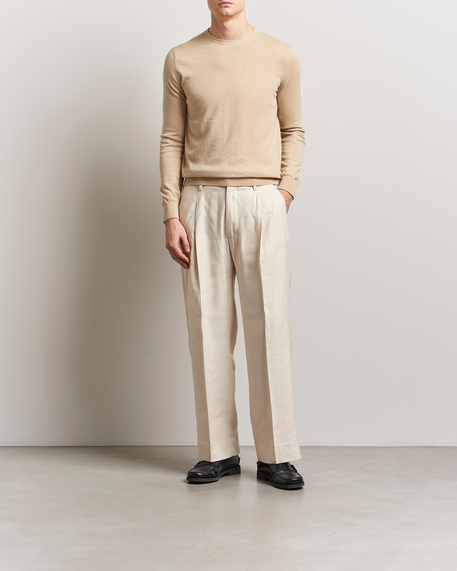 Homme | Pulls Et Tricots | Tiger of Sweden | Connor Linen/Cotton Sweater Practical Beige
