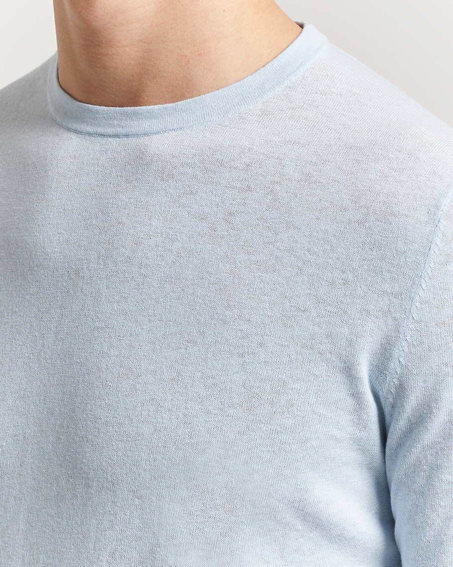 Homme | Pulls Et Tricots | Tiger of Sweden | Connor Linen/Cotton Sweater Light Blue