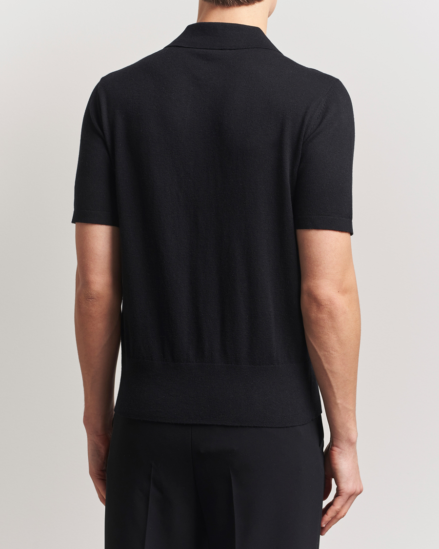 Homme | Chemises | Tiger of Sweden | Araawen Knitted Short Sleeve Shirt Black