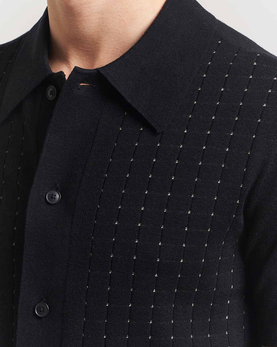 Homme | Chemises | Tiger of Sweden | Araawen Knitted Short Sleeve Shirt Black