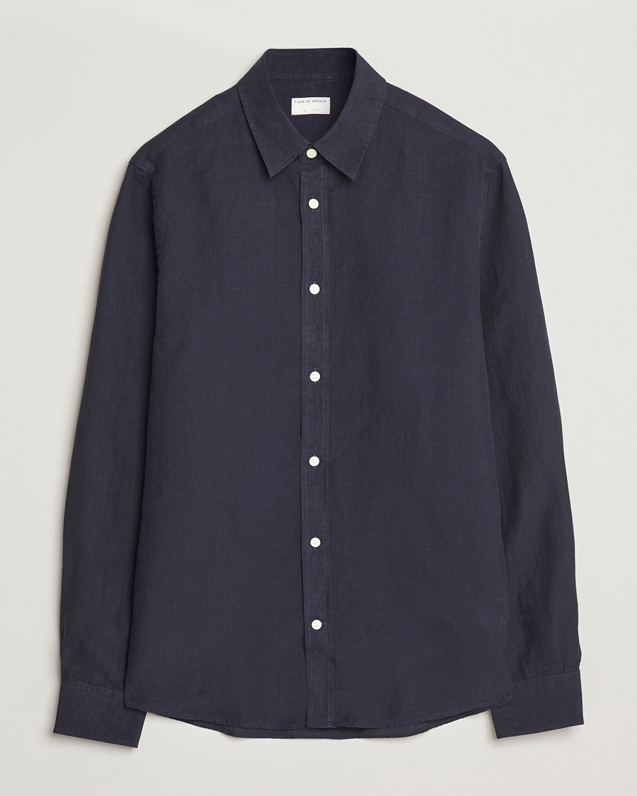 Homme | Chemises | Tiger of Sweden | Spenser Linen Shirt Midnight Blue