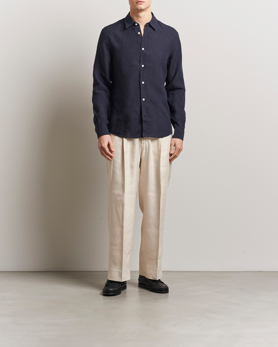 Homme | Chemises | Tiger of Sweden | Spenser Linen Shirt Midnight Blue