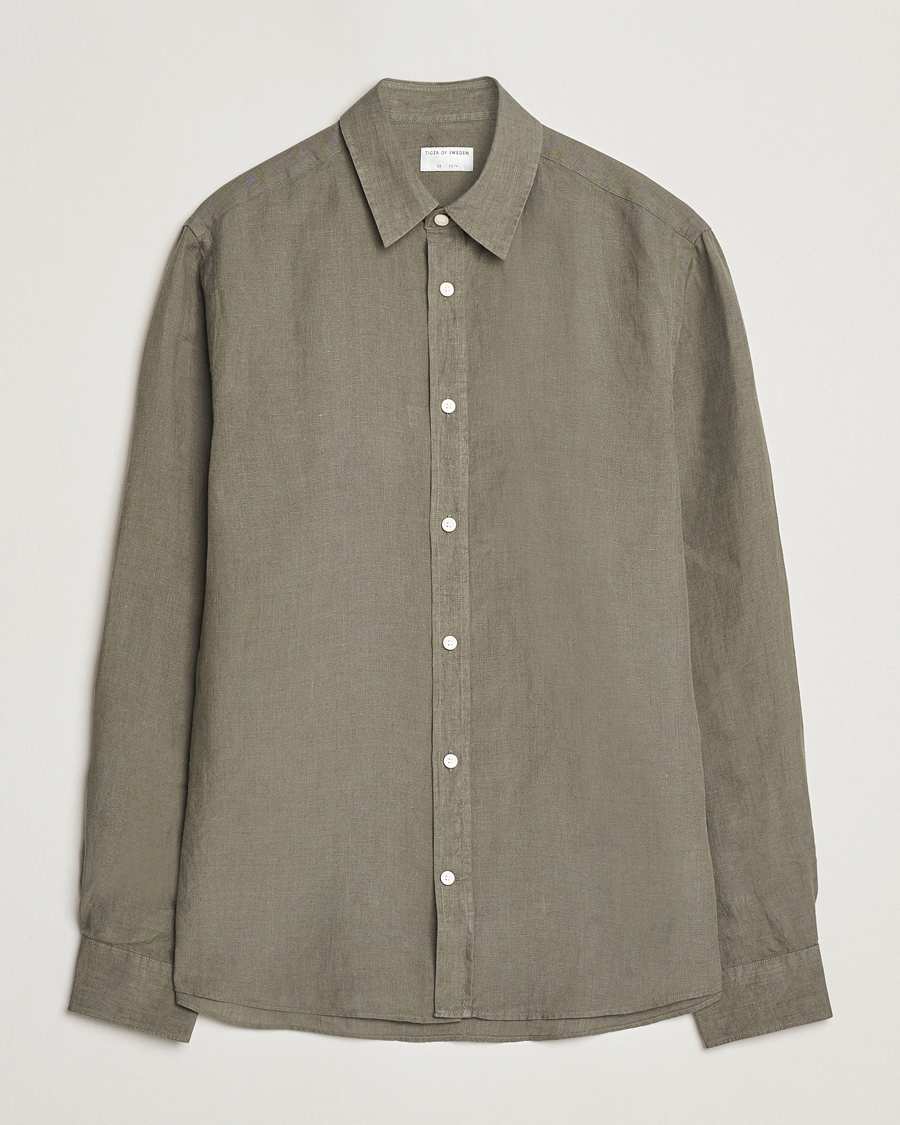 Homme | Chemises | Tiger of Sweden | Spenser Linen Shirt Thyme Green