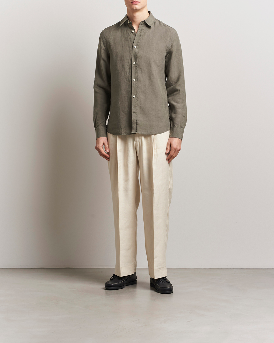 Homme | Chemises | Tiger of Sweden | Spenser Linen Shirt Thyme Green