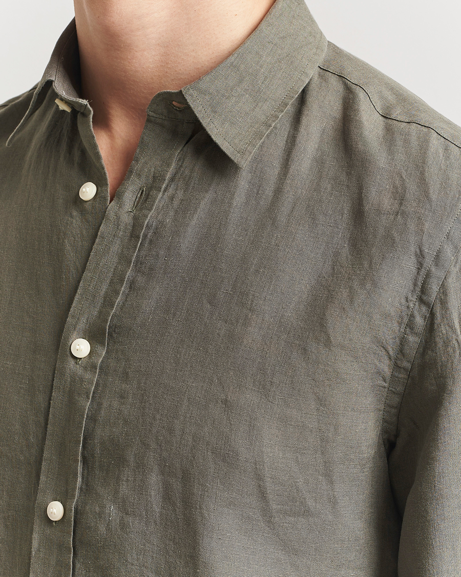 Homme | Chemises | Tiger of Sweden | Spenser Linen Shirt Thyme Green