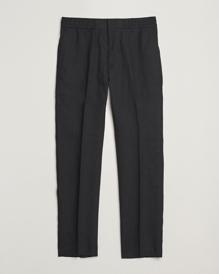 Homme | Pantalons | Tiger of Sweden | Tannen Linen Drawstring Trousers Black