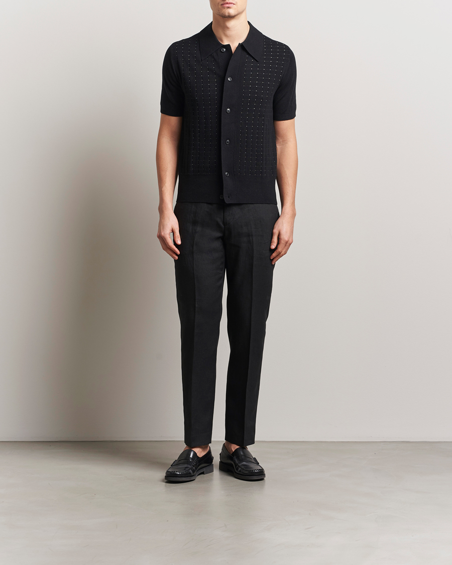 Homme | Pantalons | Tiger of Sweden | Tannen Linen Drawstring Trousers Black