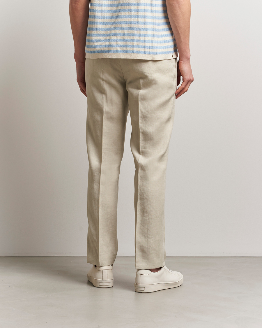 Homme | Pantalons | Tiger of Sweden | Tannen Linen Drawstring Trousers Cream Sand