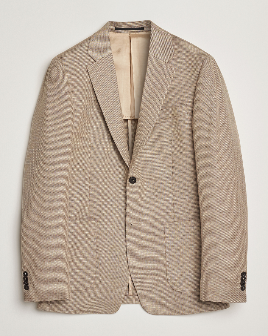 Homme | Blazers | Tiger of Sweden | Justin Linen/Cotton Structured Blazer Practical Beige