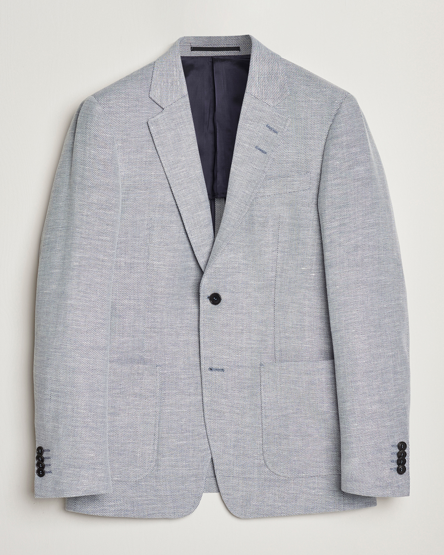 Homme | Blazers | Tiger of Sweden | Justin Linen/Cotton Structured Blazer Deep Blue