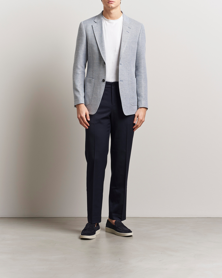 Homme | Blazers | Tiger of Sweden | Justin Linen/Cotton Structured Blazer Deep Blue