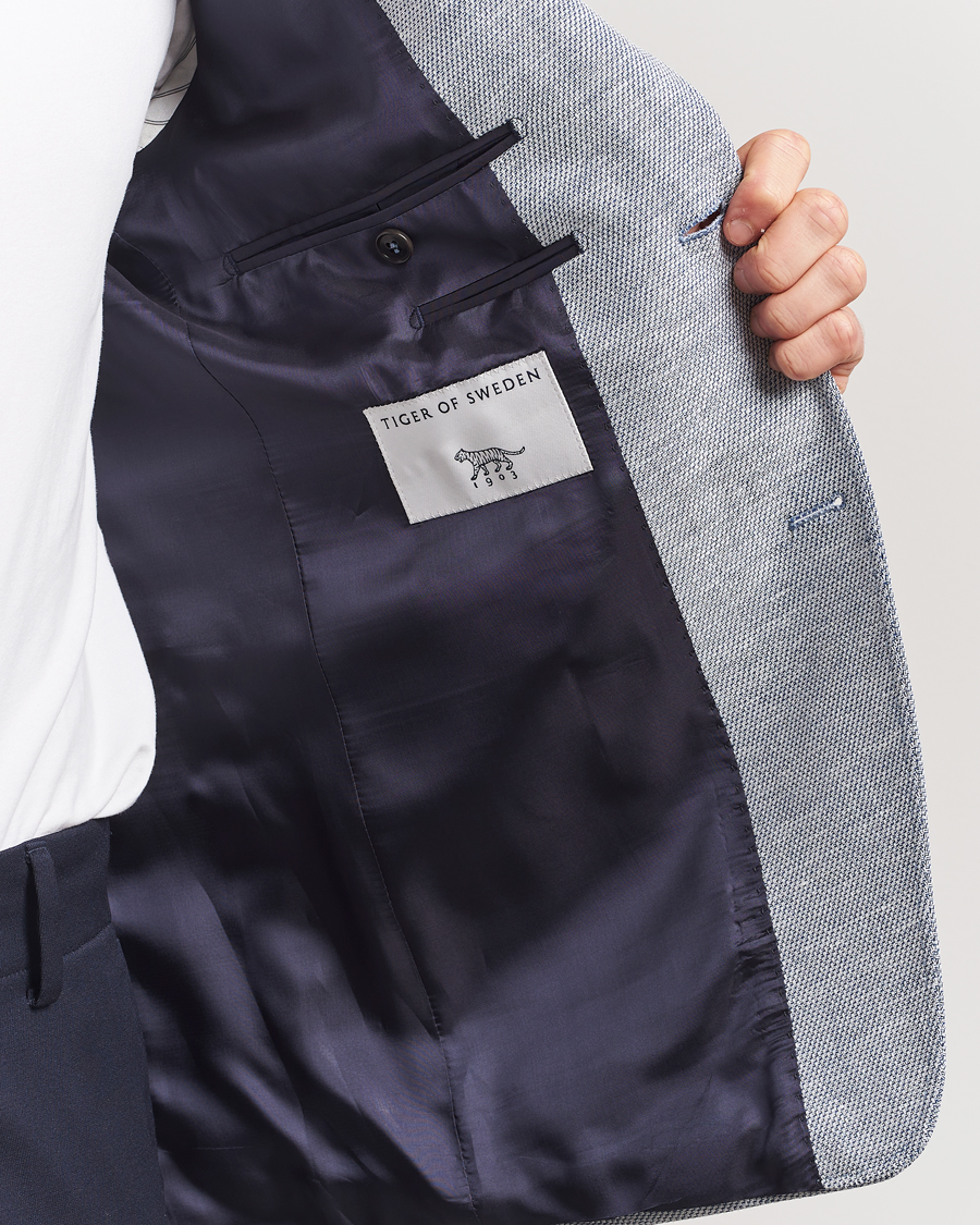 Homme | Blazers | Tiger of Sweden | Justin Linen/Cotton Structured Blazer Deep Blue