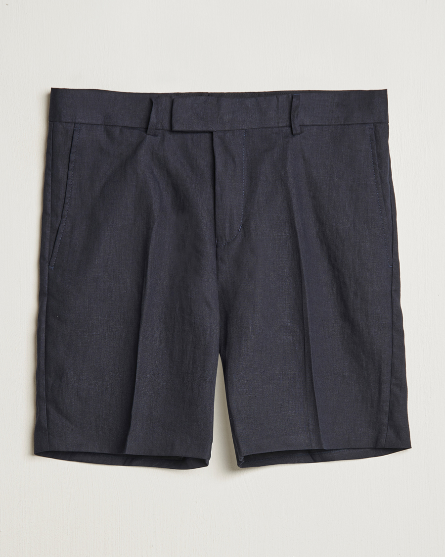 Homme | Shorts | Tiger of Sweden | Thiago Linen Shorts Midnight Blue
