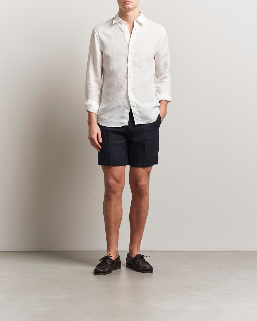 Homme | Shorts | Tiger of Sweden | Thiago Linen Shorts Midnight Blue