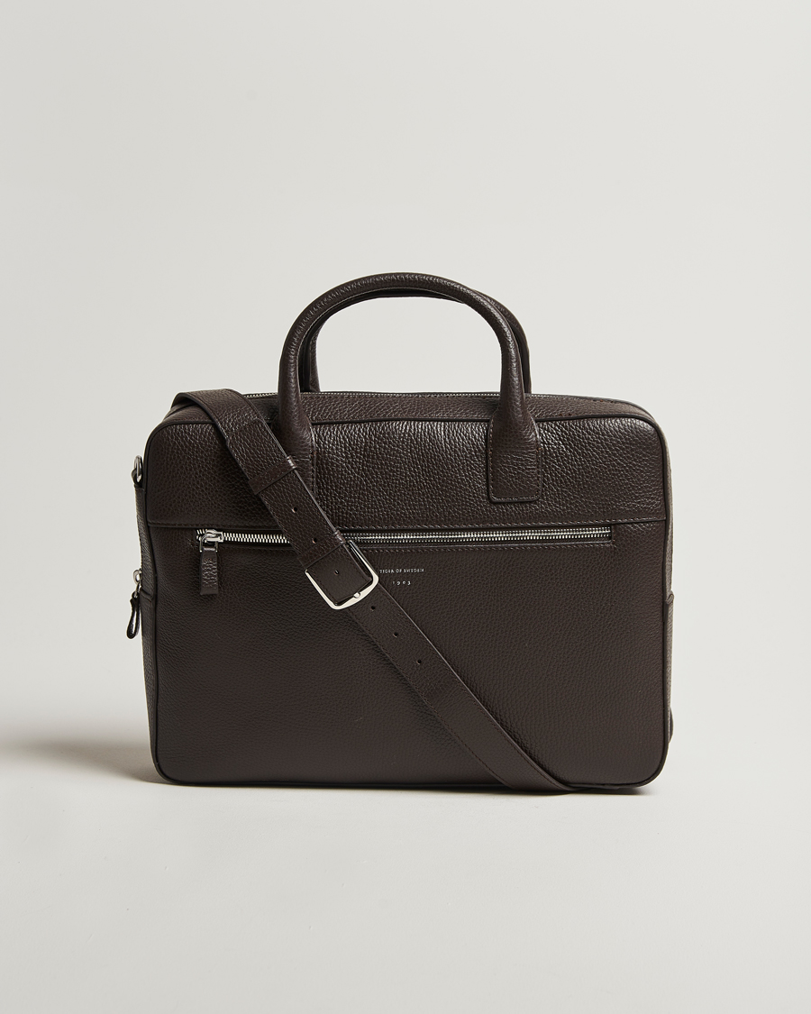 Homme | Tiger of Sweden Beckholmen Leather Briefcase Dark Brown | Tiger of Sweden | Beckholmen Leather Briefcase Dark Brown