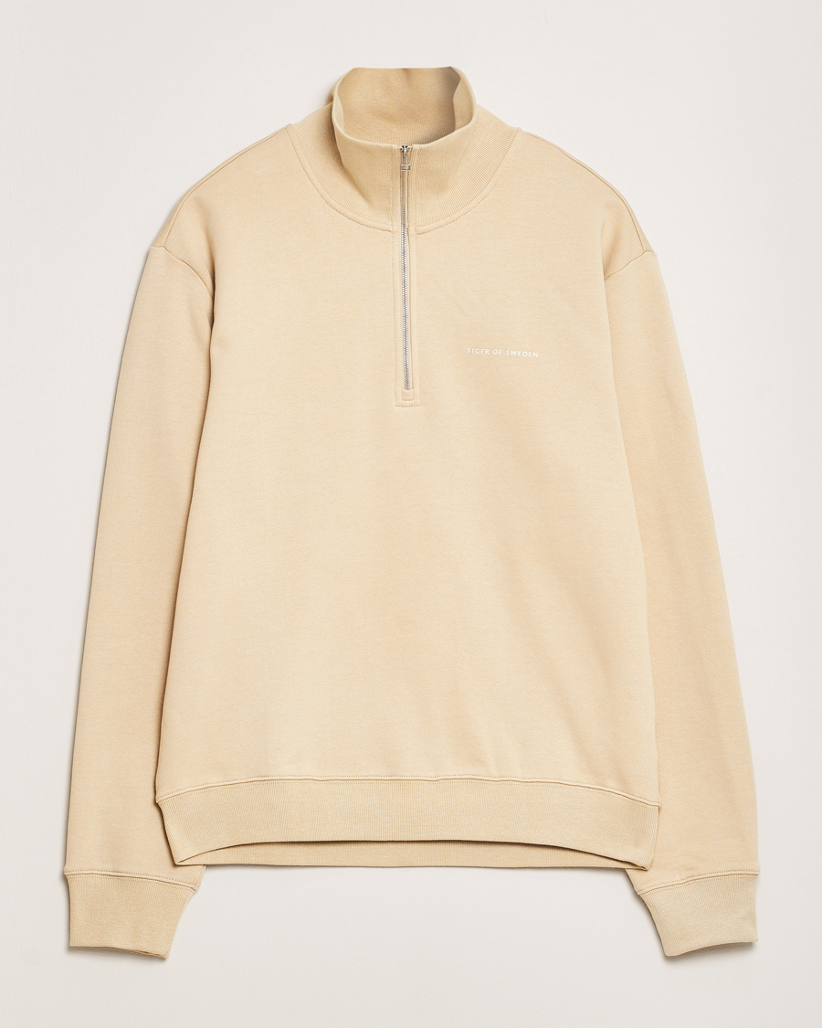 Homme | Pulls Et Tricots | Tiger of Sweden | Marlon Half Zip Sweatshirt Practical Beige