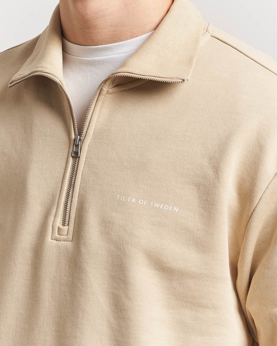 Homme | Pulls Et Tricots | Tiger of Sweden | Marlon Half Zip Sweatshirt Practical Beige