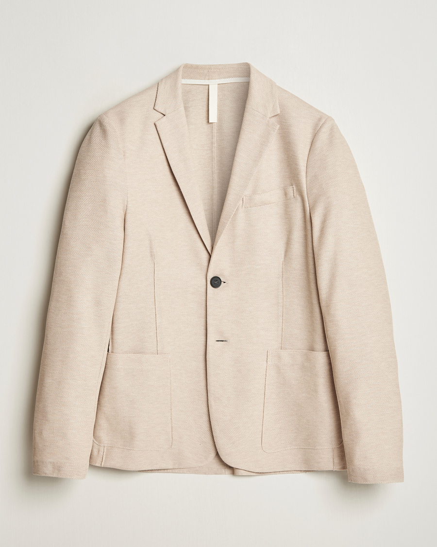 Homme | Blazers | Harris Wharf London | Loro Piana Honey Comb Blazer Cream