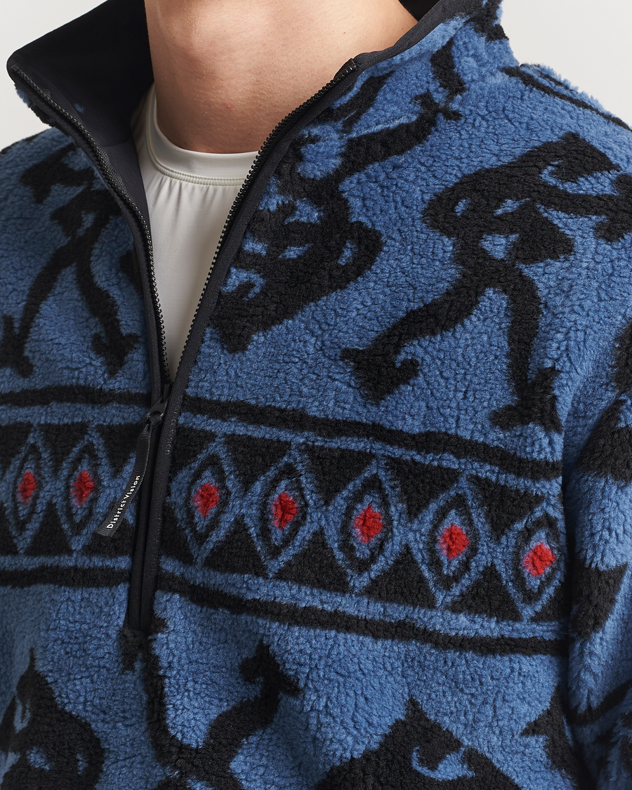 Homme | Pulls Et Tricots | District Vision | Half Zip Pile Fleece Blue Arrow