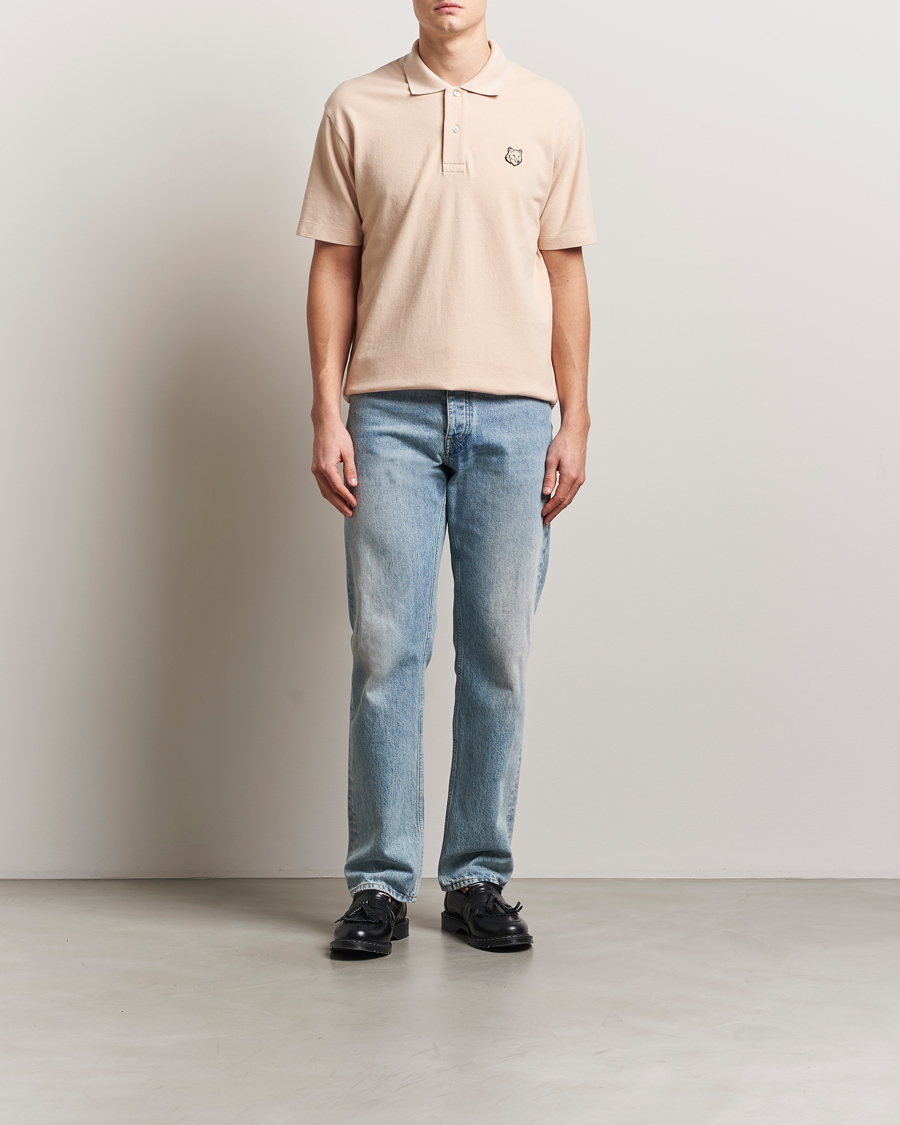 Homme | Polos | Maison Kitsuné | Tonal Fox Head Polo Smoke Beige