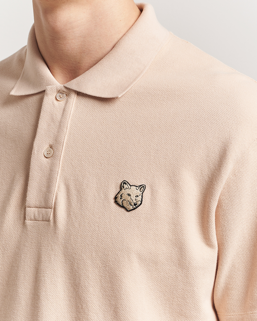 Homme | Polos | Maison Kitsuné | Tonal Fox Head Polo Smoke Beige
