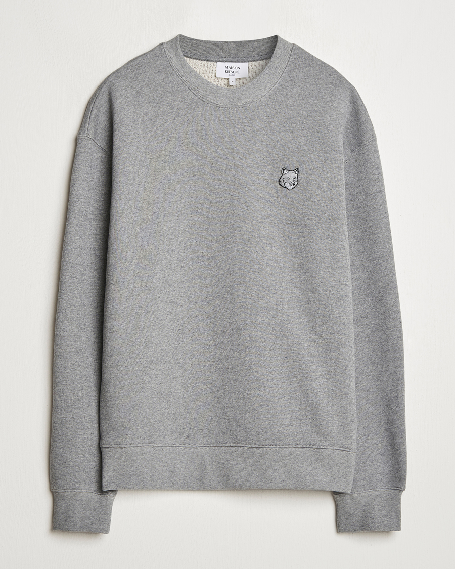 Homme | Pulls Et Tricots | Maison Kitsuné | Tonal Fox Head Sweatshirt Medium Grey Melange