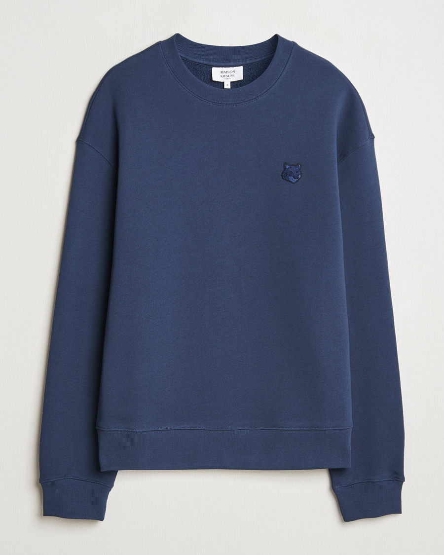 Homme | Pulls Et Tricots | Maison Kitsuné | Tonal Fox Head Sweatshirt Ink Blue