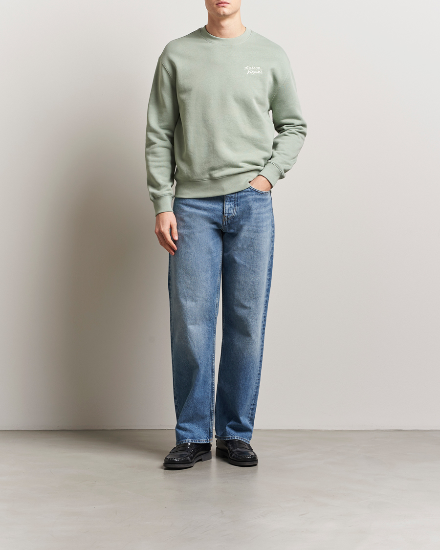 Homme | Pulls Et Tricots | Maison Kitsuné | Handwriting Sweatshirt Vert De Gris