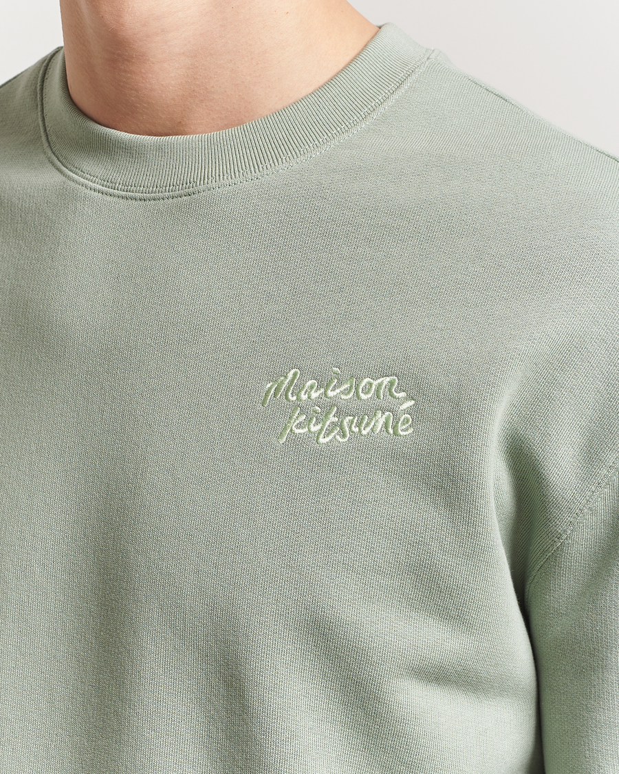Homme | Pulls Et Tricots | Maison Kitsuné | Handwriting Sweatshirt Vert De Gris