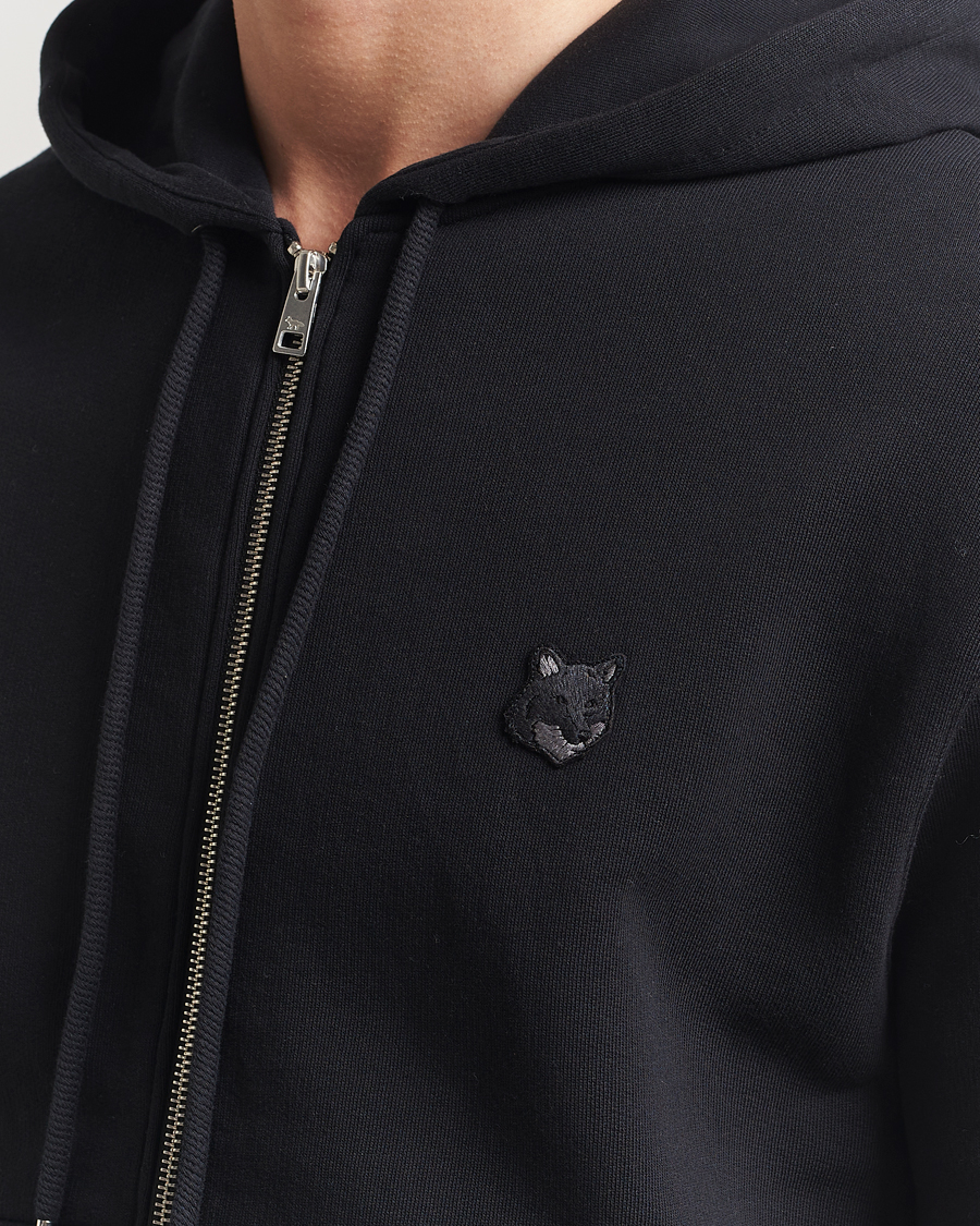 Homme | Pulls Et Tricots | Maison Kitsuné | Tonal Fox Head Full Zip Hoodie Black
