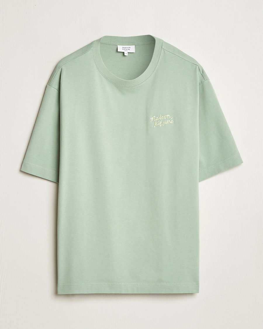 Homme | T-shirts | Maison Kitsuné | Handwriting Embroidery T-Shirt Vert De Gris