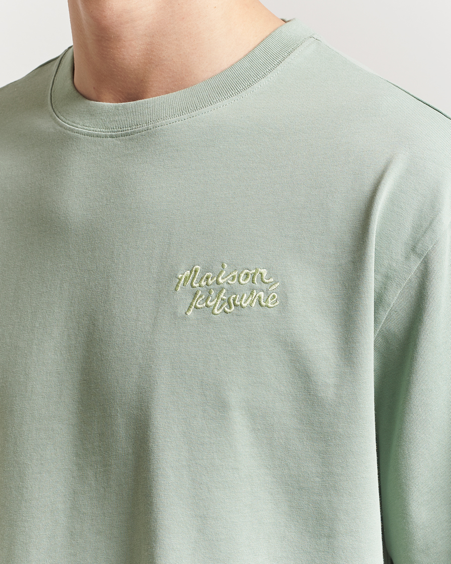 Homme | T-shirts | Maison Kitsuné | Handwriting Embroidery T-Shirt Vert De Gris