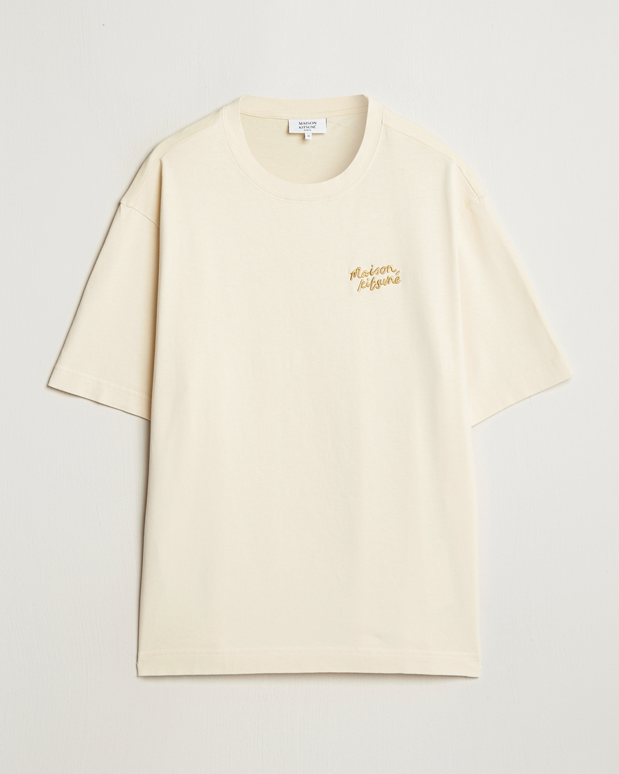Homme | T-shirts | Maison Kitsuné | Handwriting Embroidery T-Shirt Alabaster