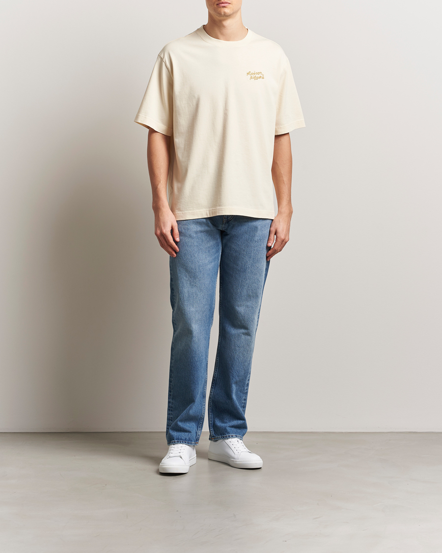 Homme | T-shirts | Maison Kitsuné | Handwriting Embroidery T-Shirt Alabaster