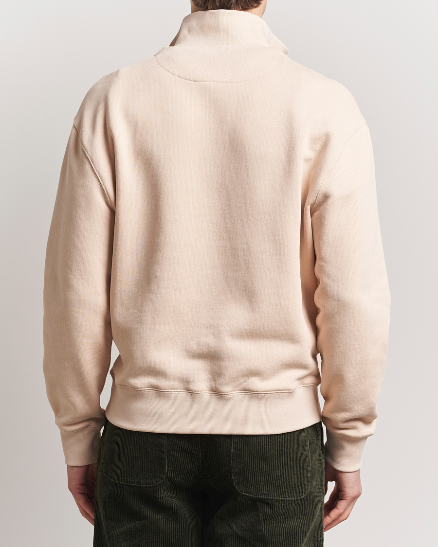 Homme | Pulls Et Tricots | Maison Kitsuné | Tonal Fox Head Half Zip Sweatshirt Smoke Beige