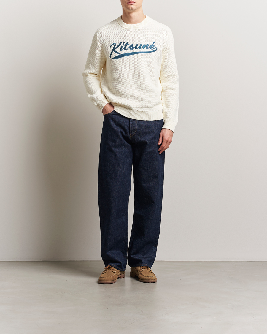 Homme | Pulls Et Tricots | Maison Kitsuné | Varsity Embroidered Sweater Milk
