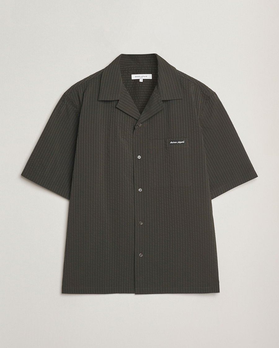 Homme | Chemises | Maison Kitsuné | Resort Seersucker Short Sleeve Shirt Ranger Green