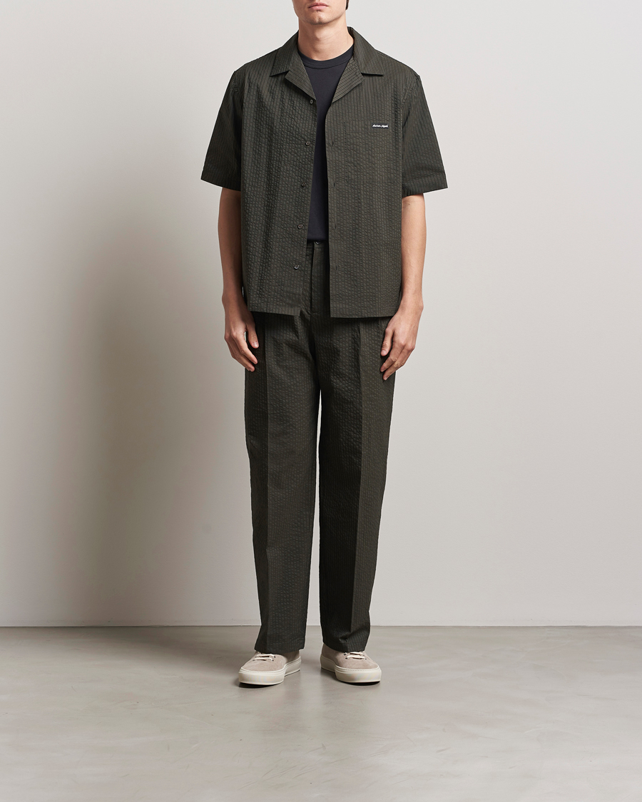 Homme | Chemises | Maison Kitsuné | Resort Seersucker Short Sleeve Shirt Ranger Green