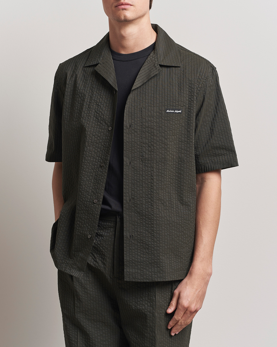 Homme | Chemises | Maison Kitsuné | Resort Seersucker Short Sleeve Shirt Ranger Green