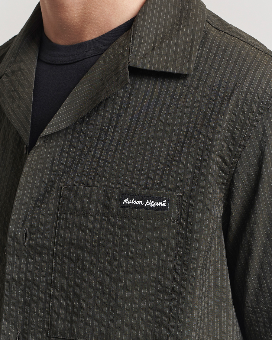 Homme | Chemises | Maison Kitsuné | Resort Seersucker Short Sleeve Shirt Ranger Green