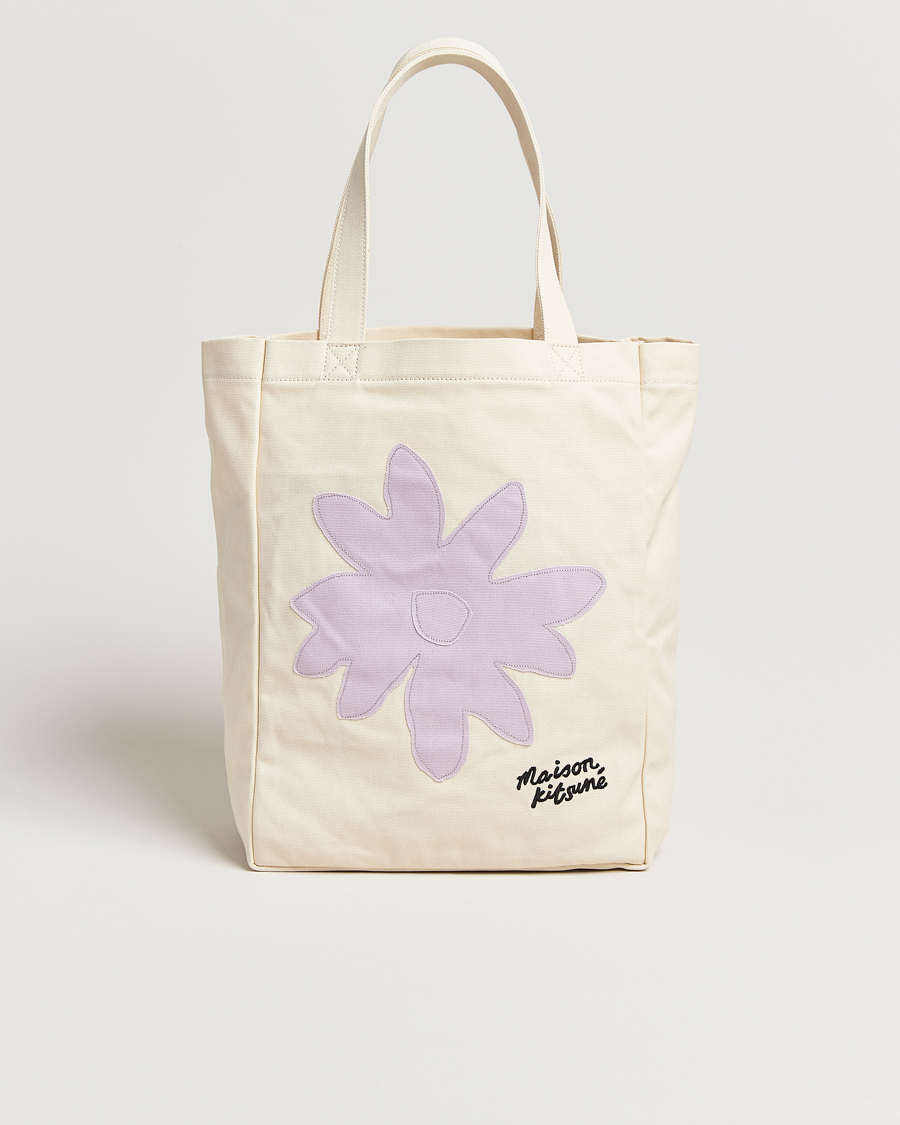 Homme | Maison Kitsuné Daisy Flower Tote Bag Rich Vanilla | Maison Kitsuné | Daisy Flower Tote Bag Rich Vanilla