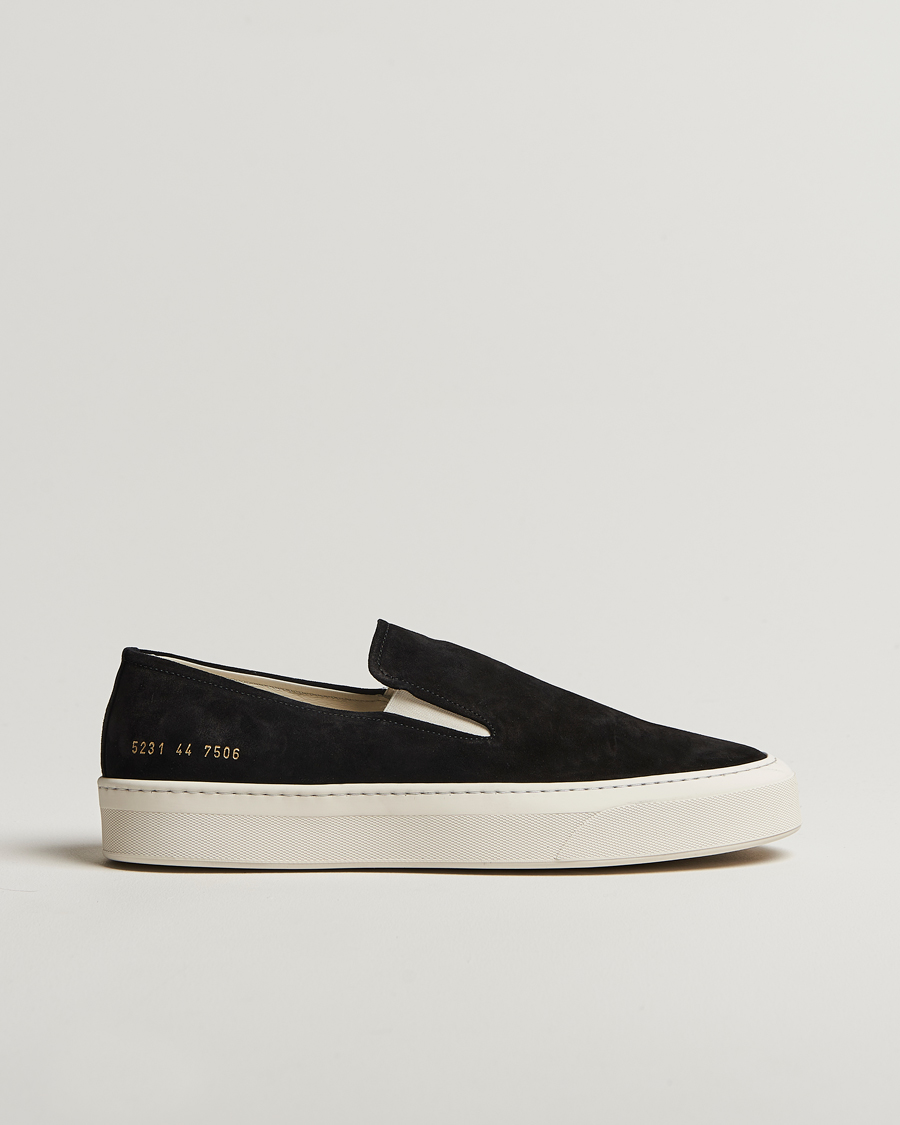 Homme | Common Projects Suede Slip On Sneaker Black | Common Projects | Suede Slip On Sneaker Black