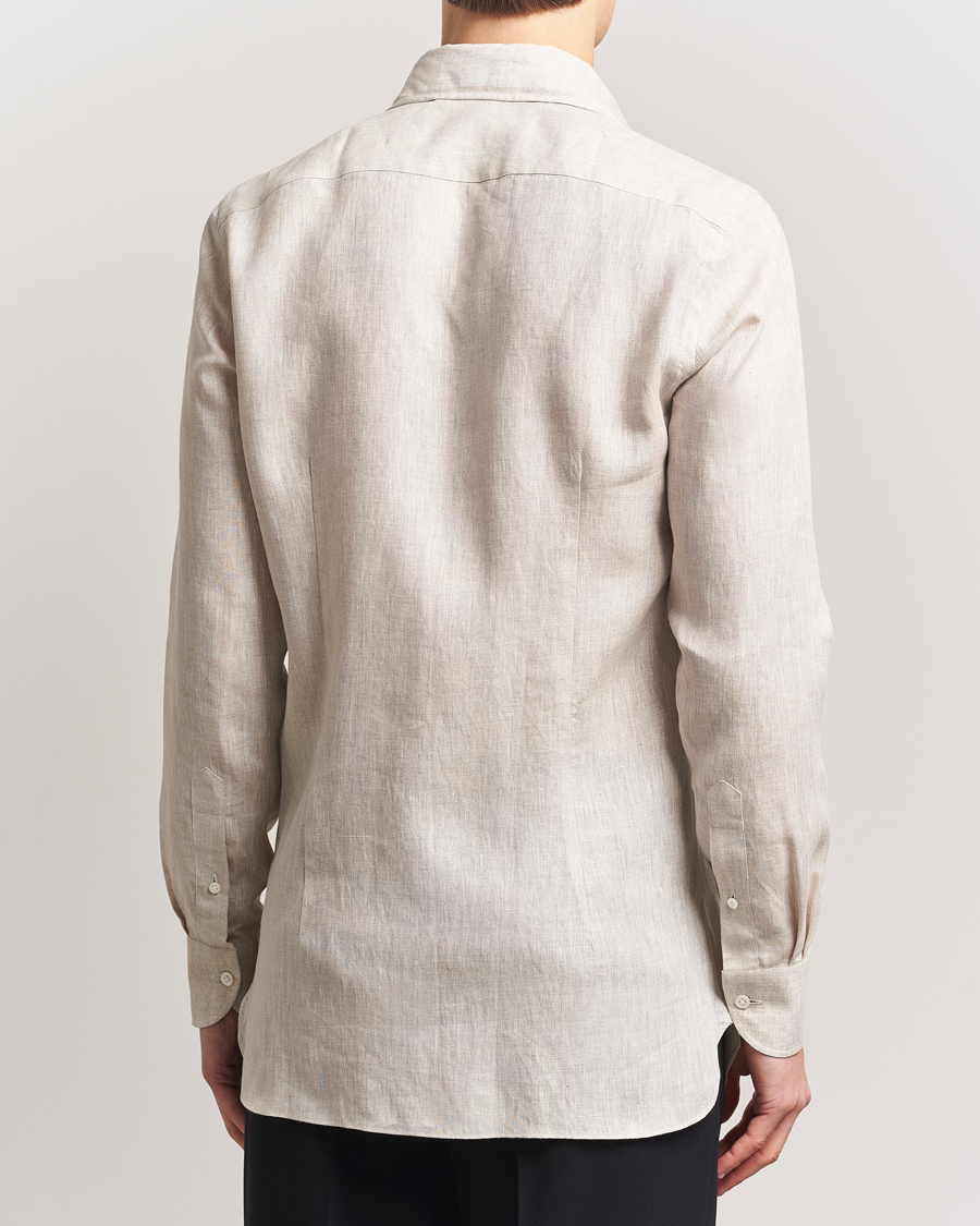 Homme | Chemises | 100Hands | Cut Away Linen Shirt Oatmeal